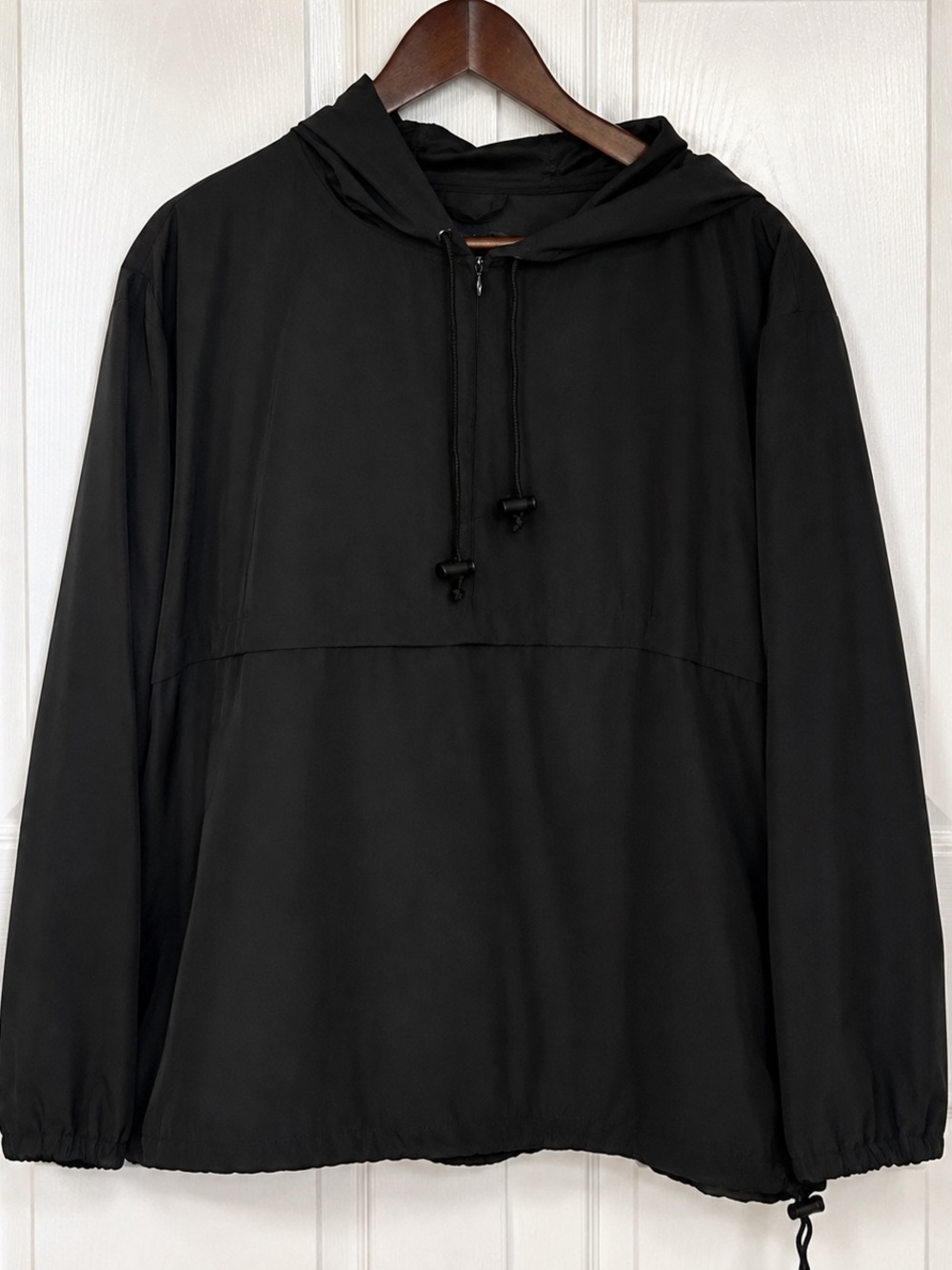 Ann Taylor Women’s Black Hooded Anorak Pullover Jacket – Size Large